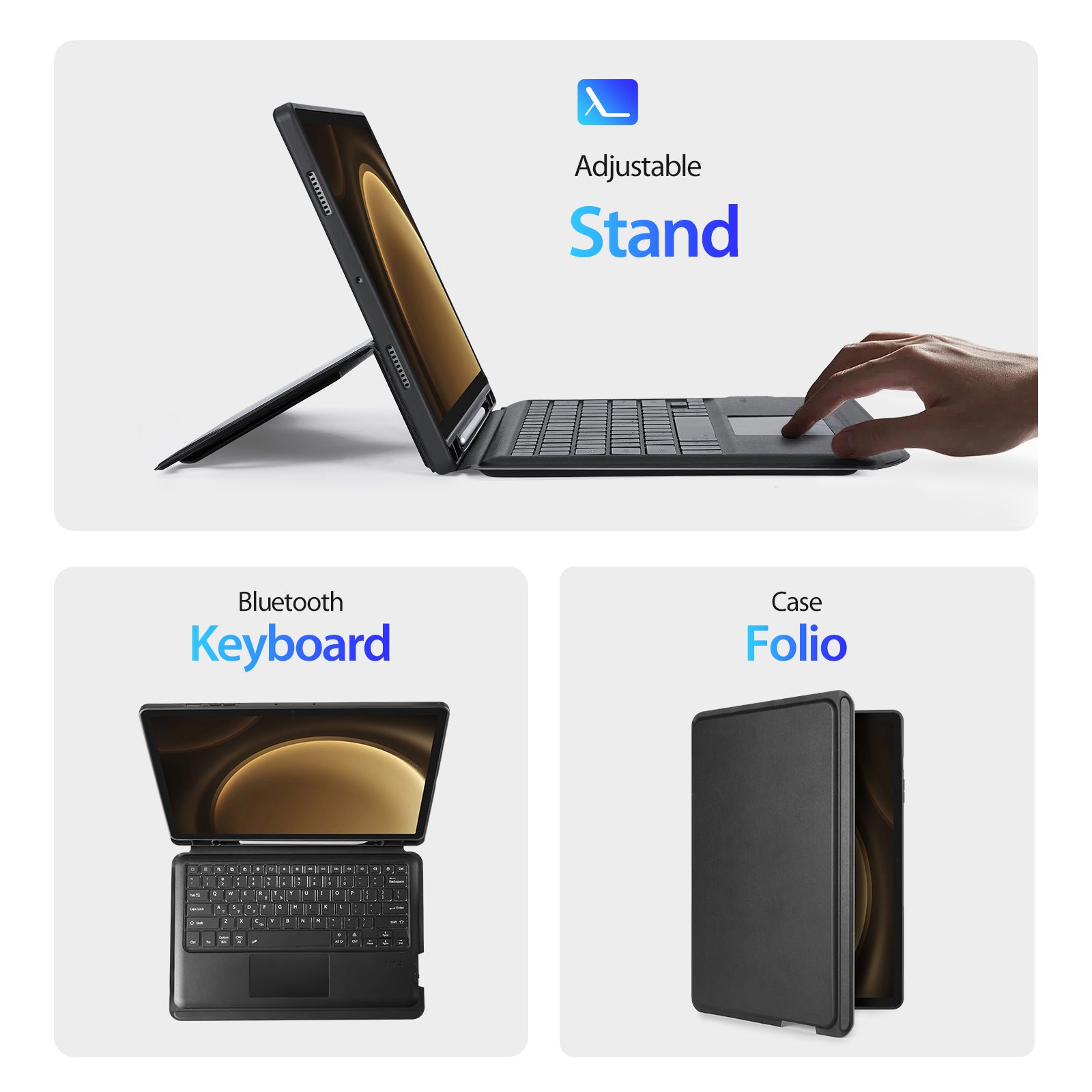 DUX DUCIS For Samsung Galaxy Tab S9 FE+ (SM-X610 / SM-X616B) Leather Case with Wireless Magnetic Detachable Keyboard DUX DUCIS For Samsung Galaxy Tab S9 FE+ (SM-X610 / SM-X616B) Leather Case with Wireless Magnetic Detachable Keyboard